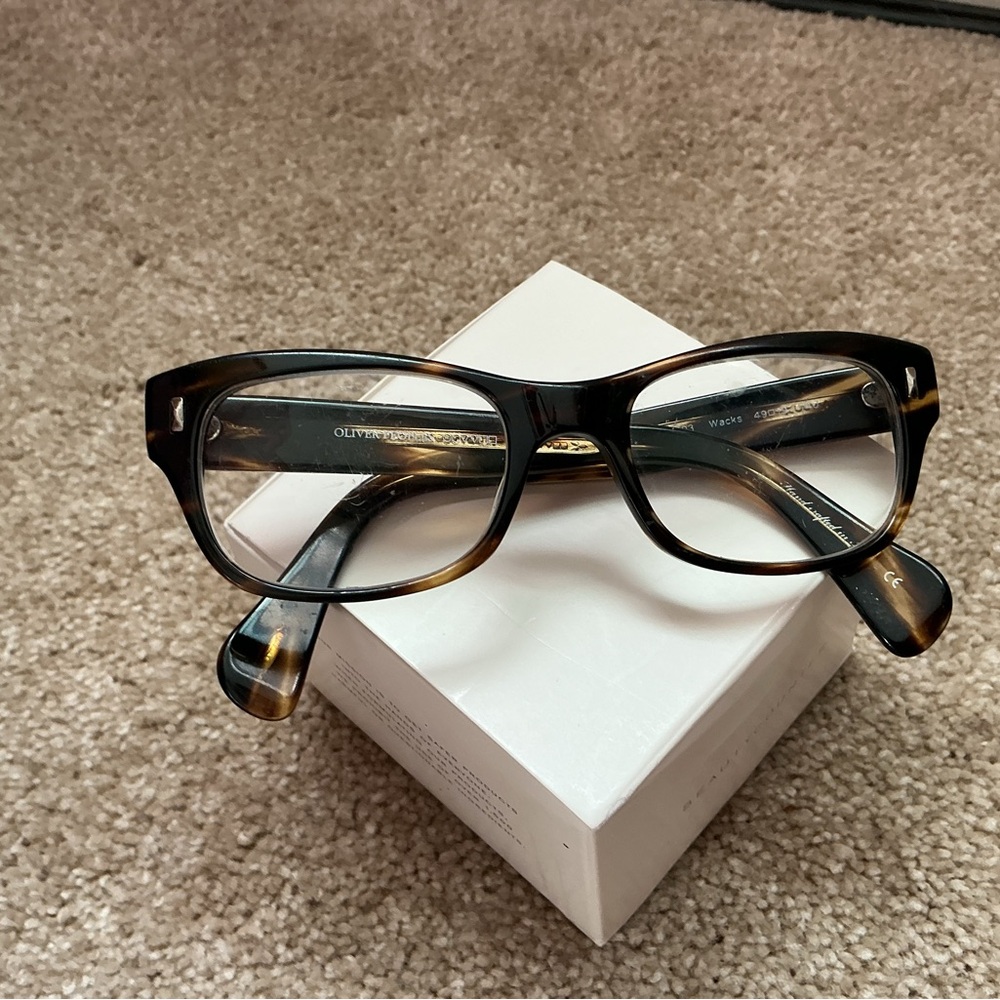Oliver Peoples Tortoiseshell Rectangular Frames - Dark Brown & Honey Wacks